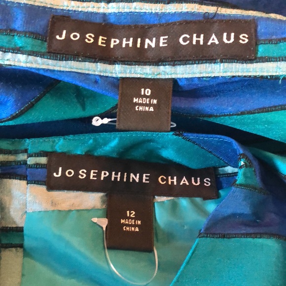 VINTAGE Josephine Chaus Size 12 10 RAW SILK Top+Shell Vivid Textured Stripe NEW - Picture 15 of 16